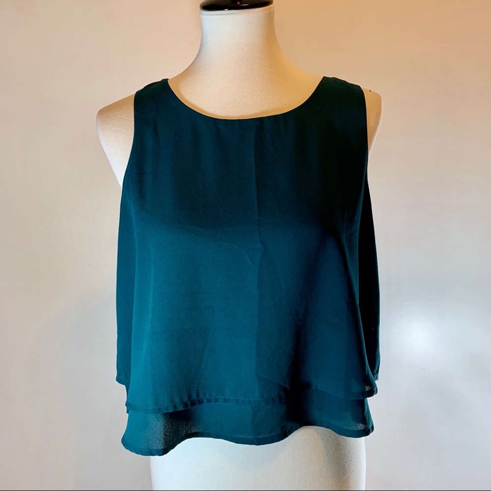 Teal tank blouse